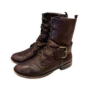 Nine West Vintage America Collection Dark Brown Leather Laces Boots Size 10M